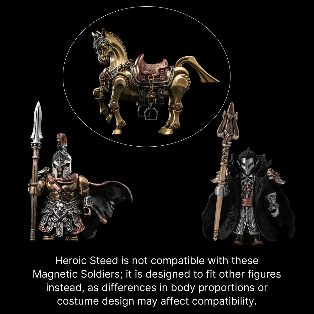 Heroic Steed Metal Figurine, Detachable Horse Sculpture, Gifts for Men