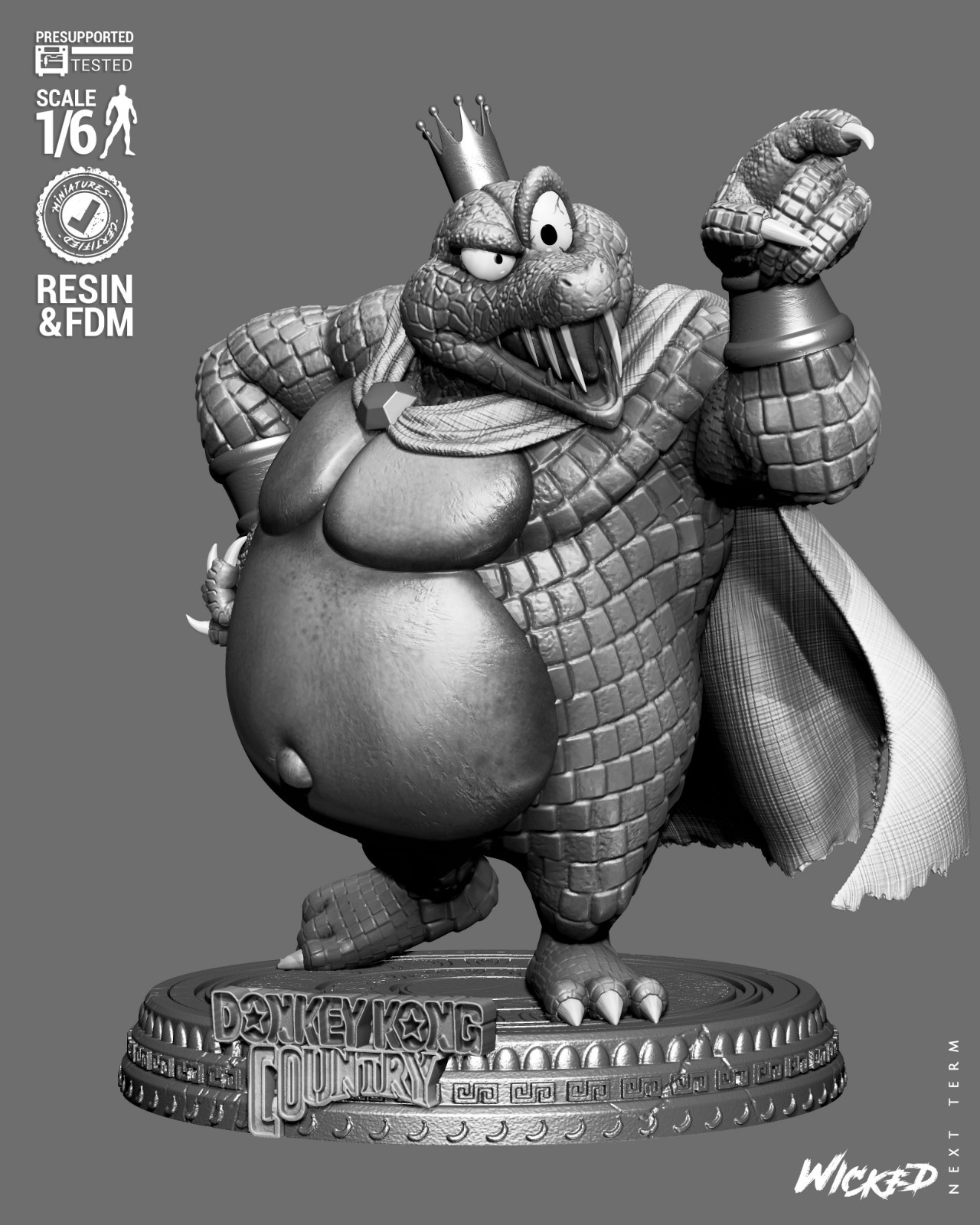 King K. Rool – DK Country – 1/6 Scale Statue 3D Print Model Kit Unpainted