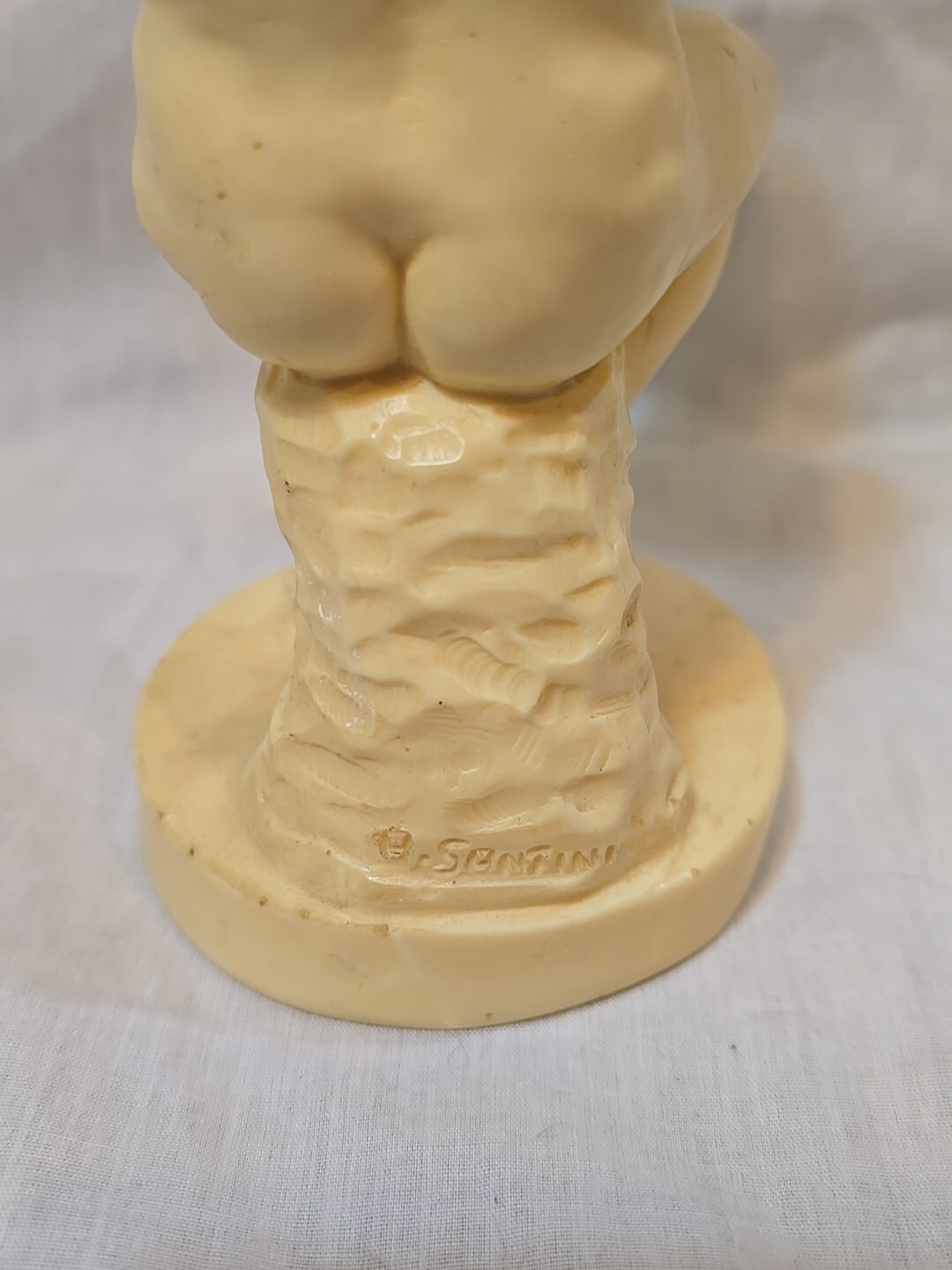 Vintage Signed A. Santini “Thinking Man” Sculpture Figurine Italy Handmade