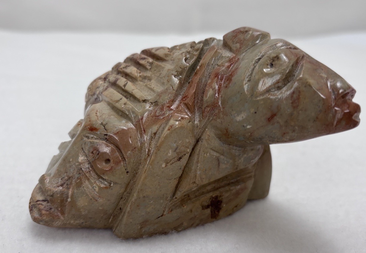 VTG South American Carved Soapstone Sculpture Abstract Fish Or Spirit Folk art