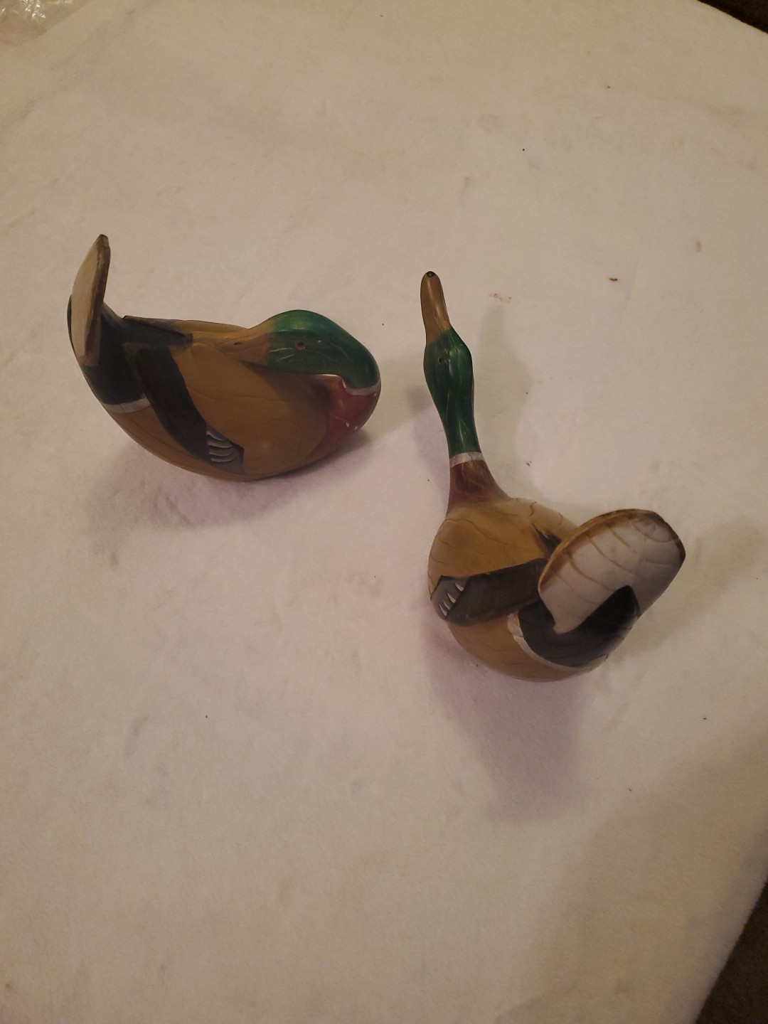 Vintage Hand Carved/Painted Decorative Duck Decoys Mallard Ducks Folk Art