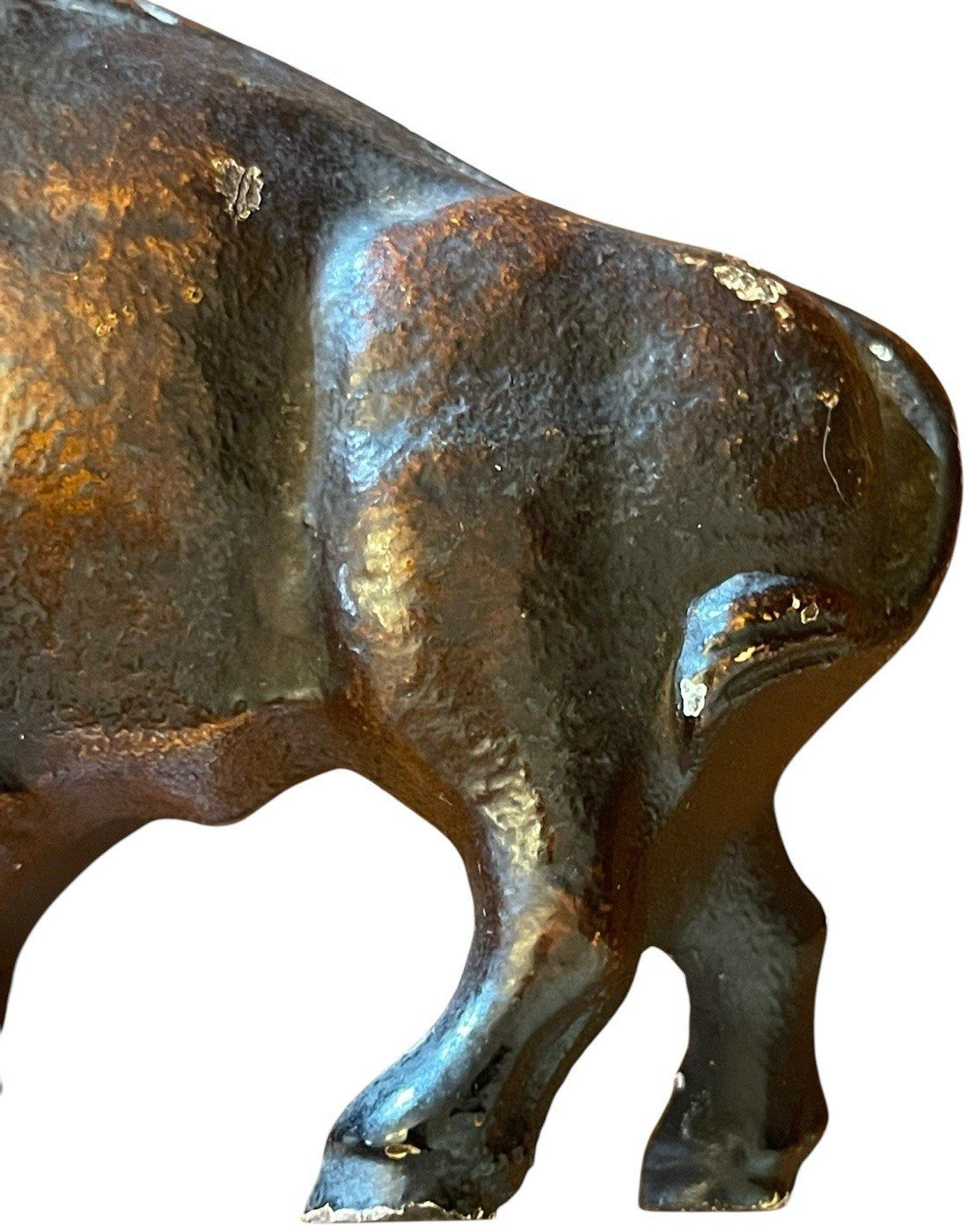 BUFFALO TANK BT CAST IRON BISON BUFFALO FIGURINE PAPERWEIGHT BETHLEHEM STEEL 5″