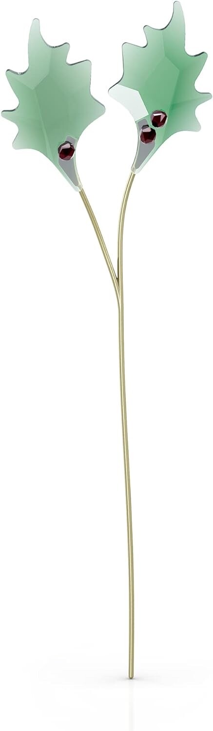 Swarovski Garden Tales Holly Leaves Sprig Stem Figurine Green New In Box