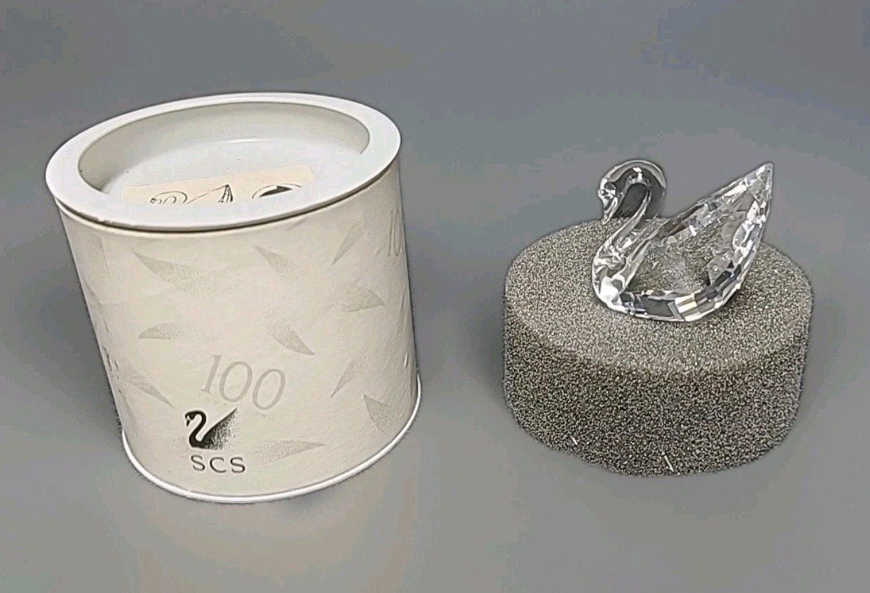 Swarovski Silver Crystal 1.5″ Swan Clear Figurine w Box #7633 Ships FREE in USA