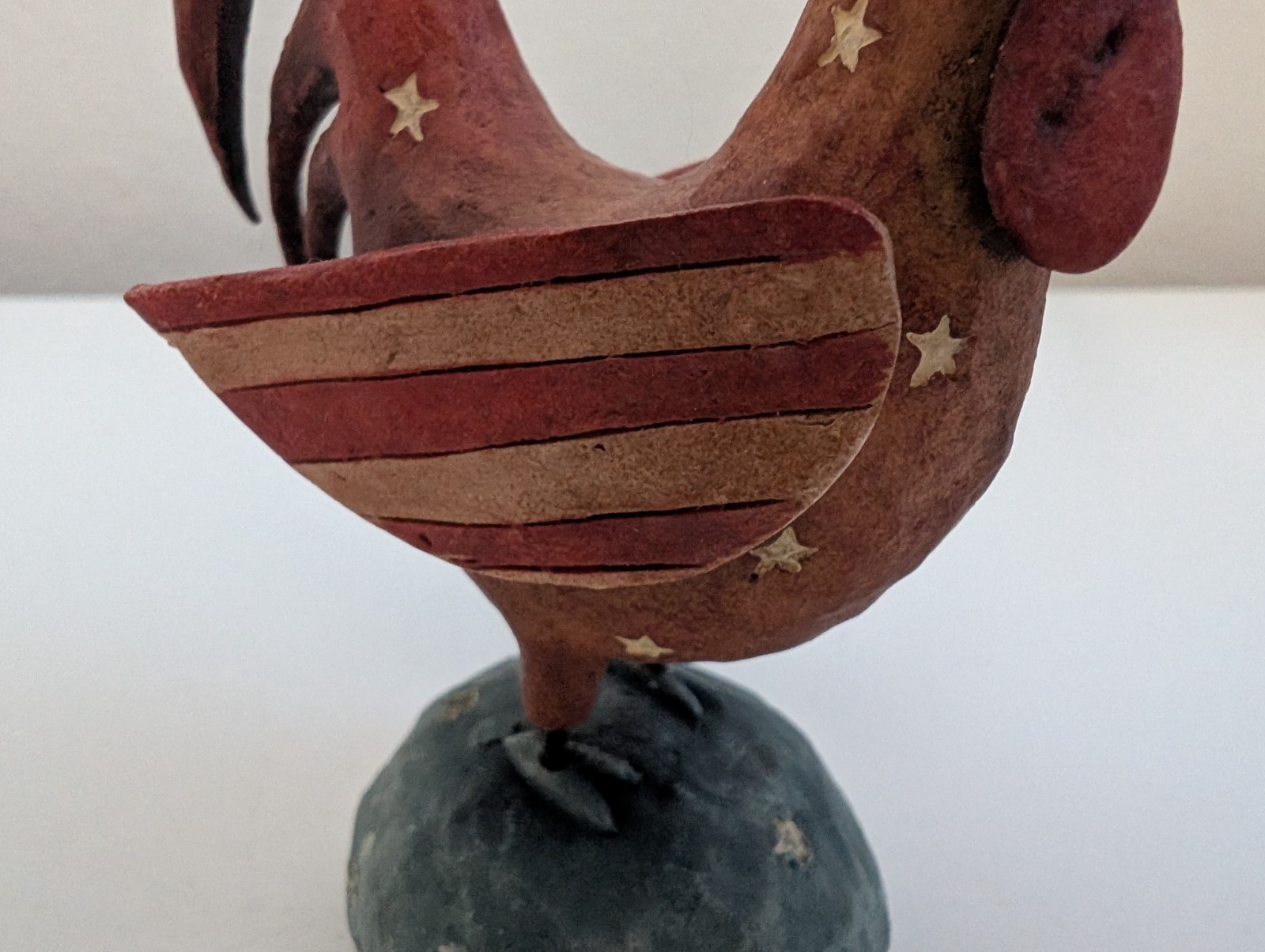August Moon figurine rooster americana patriotic top hat folk art DiPaolo 2004