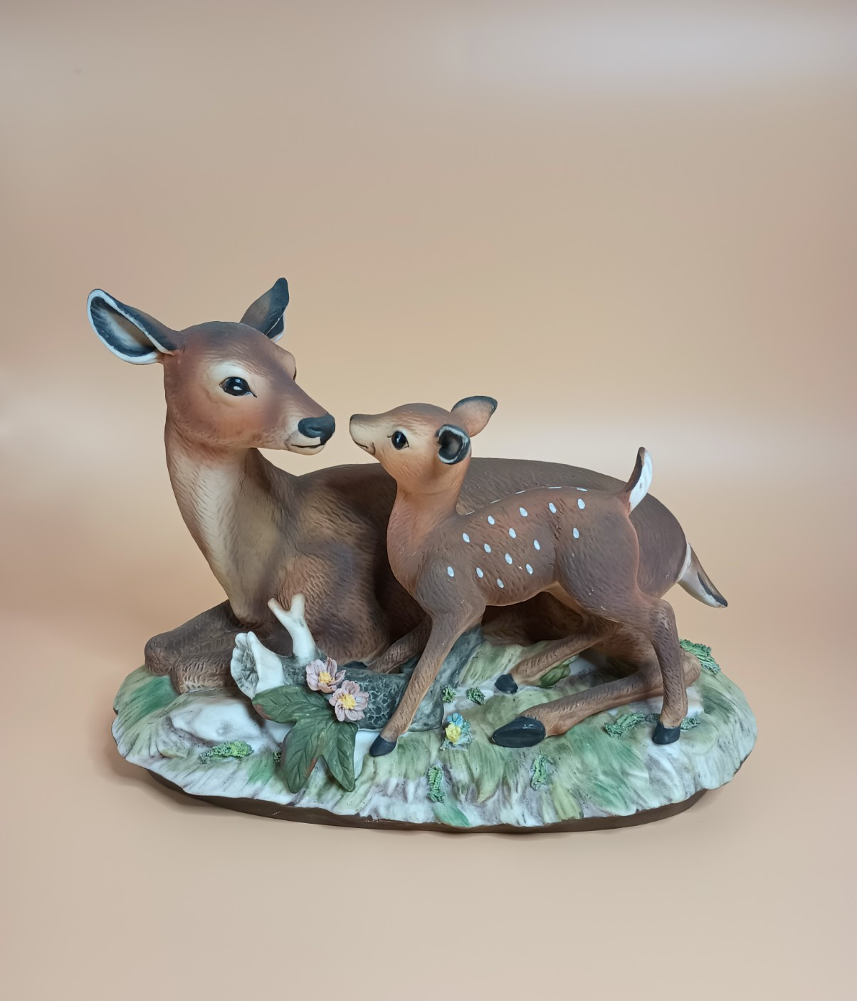 Masterpiece Porcelain HOMCO “By Mother’s Side” DOE & FAWN DEER FIGURINE