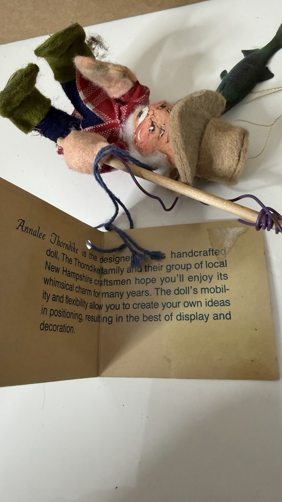 Annalee Mobilitee Dolls 1994 Fisherman Figurine by Annalee Thorndike, Handcraft…
