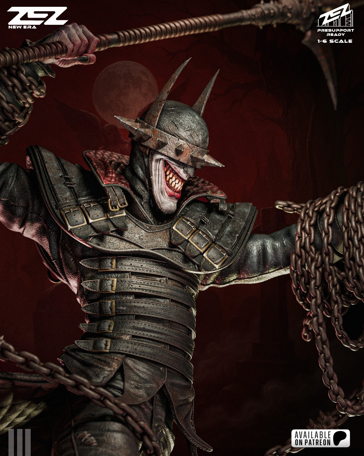 Batman Who Laughs 3D Resin Printed Statue – DC Unpainted Model Kit – 1/4–1/12