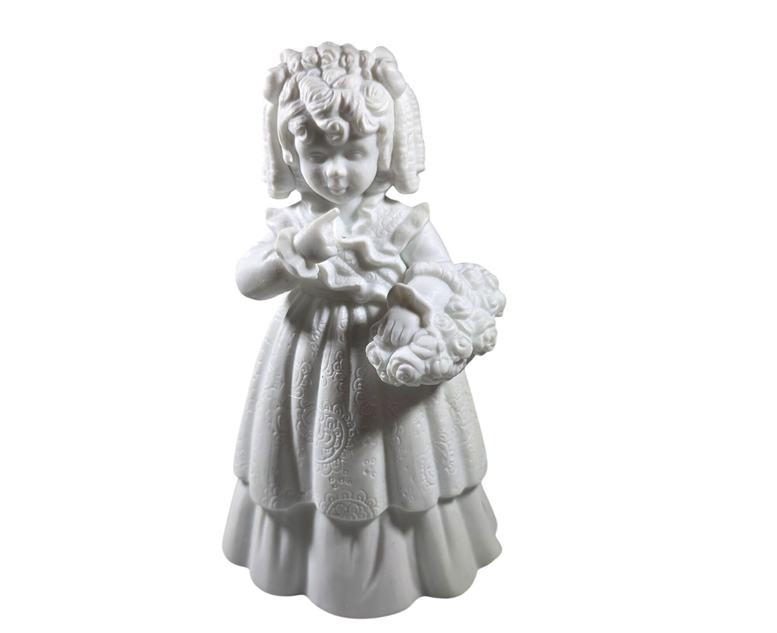 Flower Girl Figurine Vtg department 56 Porcelain silhouette bridal wedding