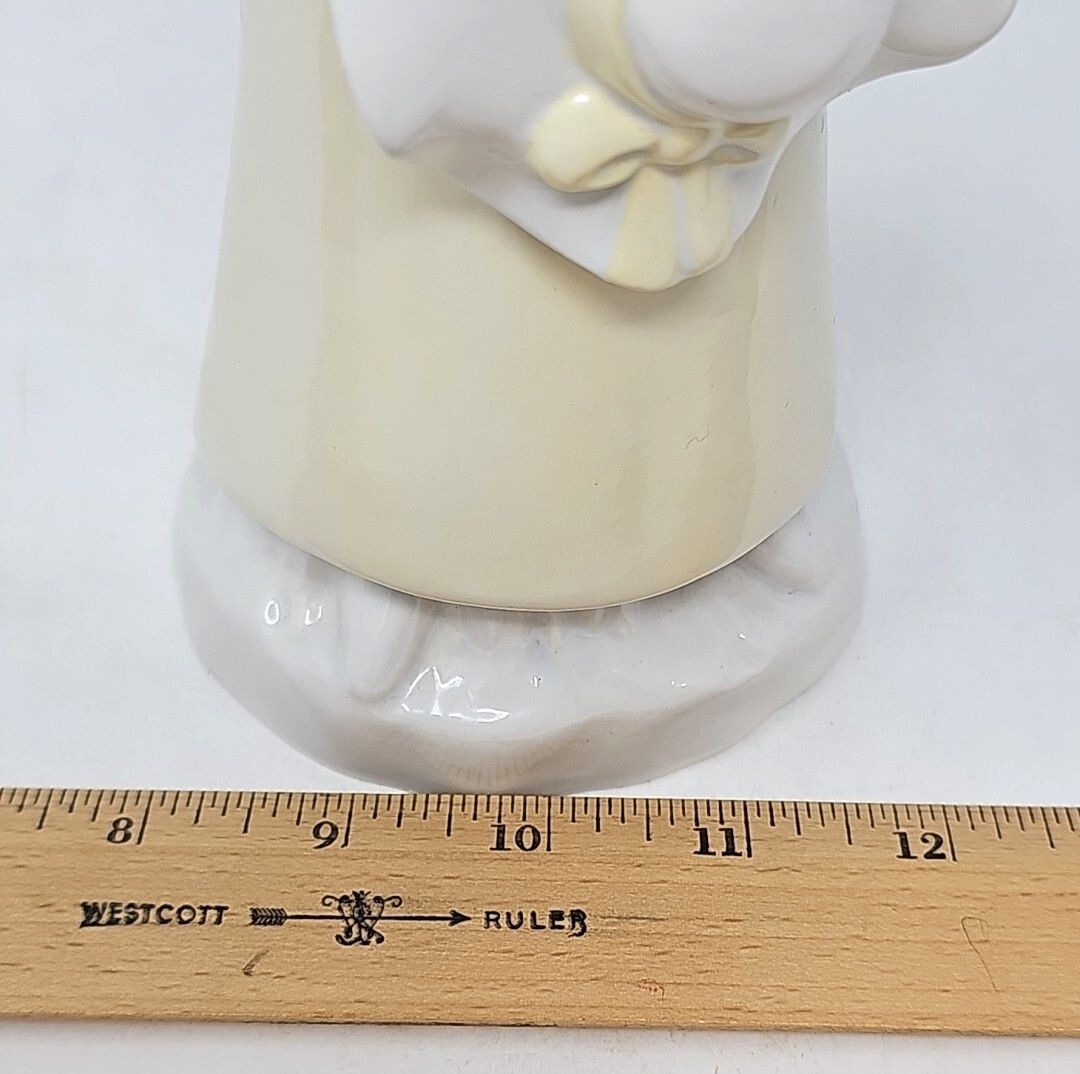 Vintage Porcelain Figurine Of Young Girl 13 Inches 1982 Signed Tomra
