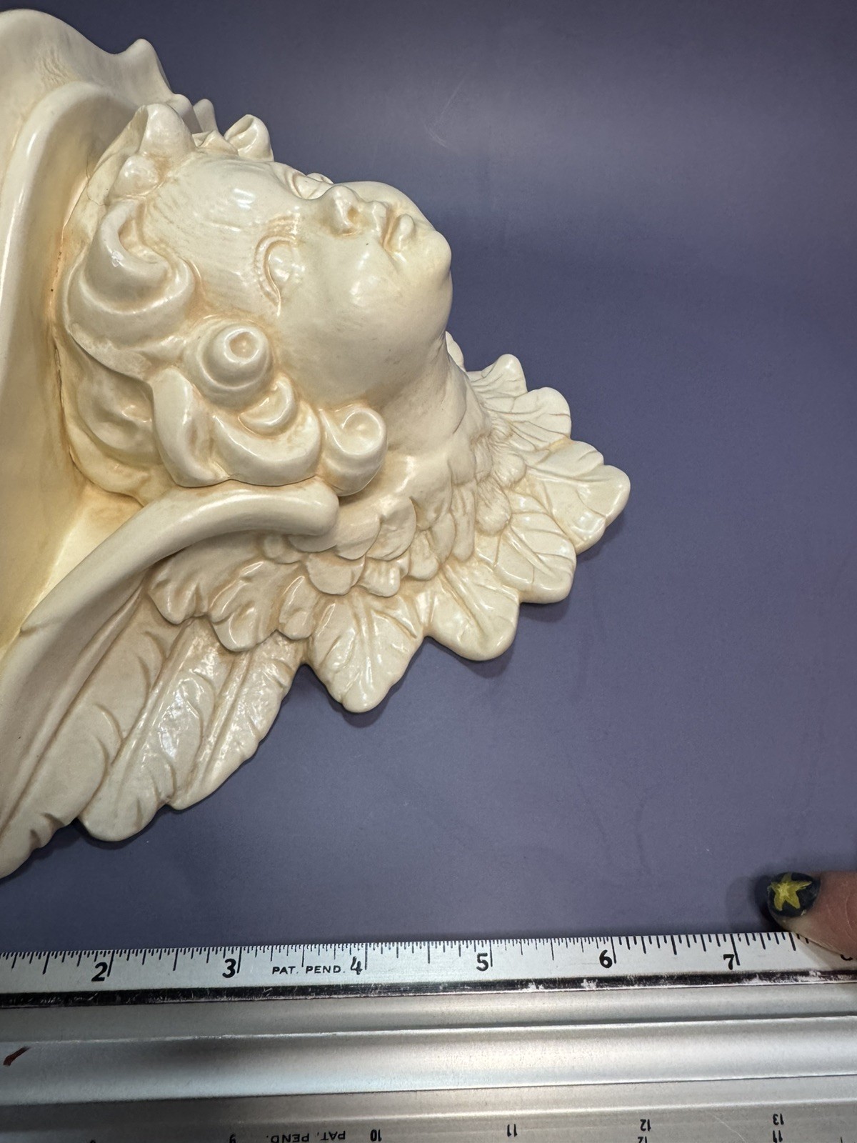 Cherub Angel Ceramic AnWall Shelf Sconce 11x 5 Hollywood Regency Celestial