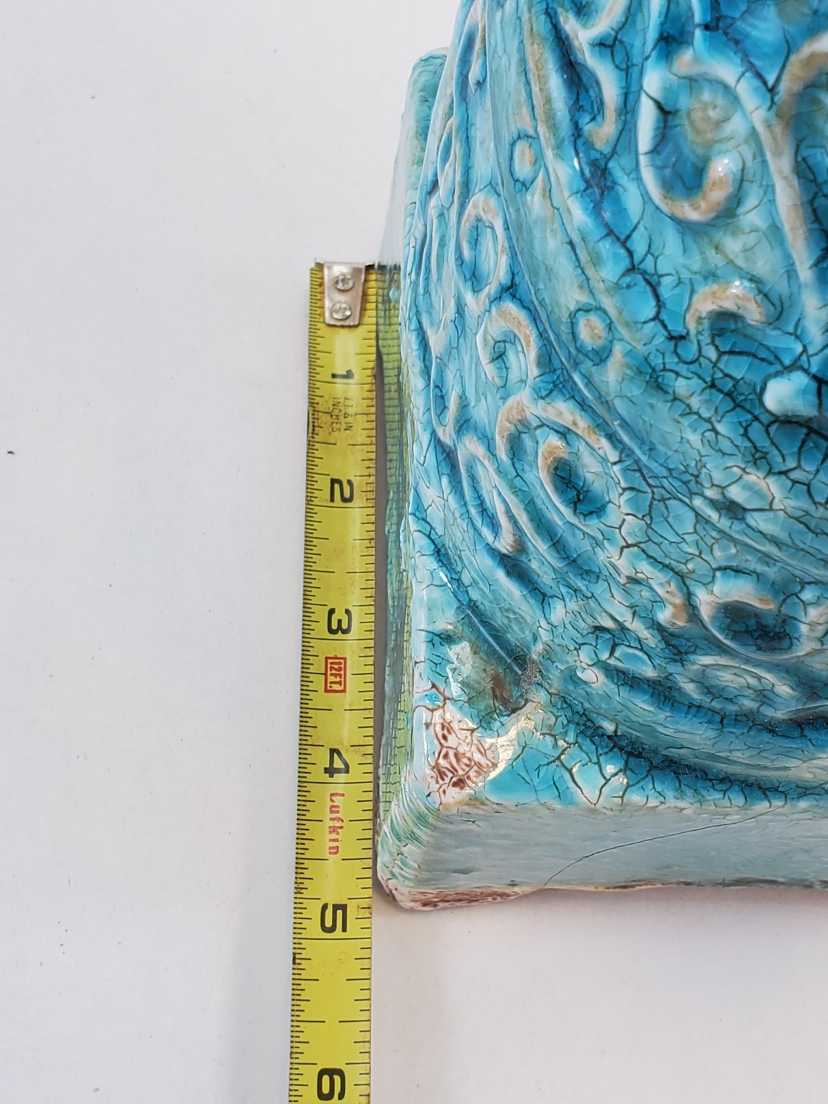 Blue Rustic Horse Bust Ceramic Home Decor Statue Blue Crackle