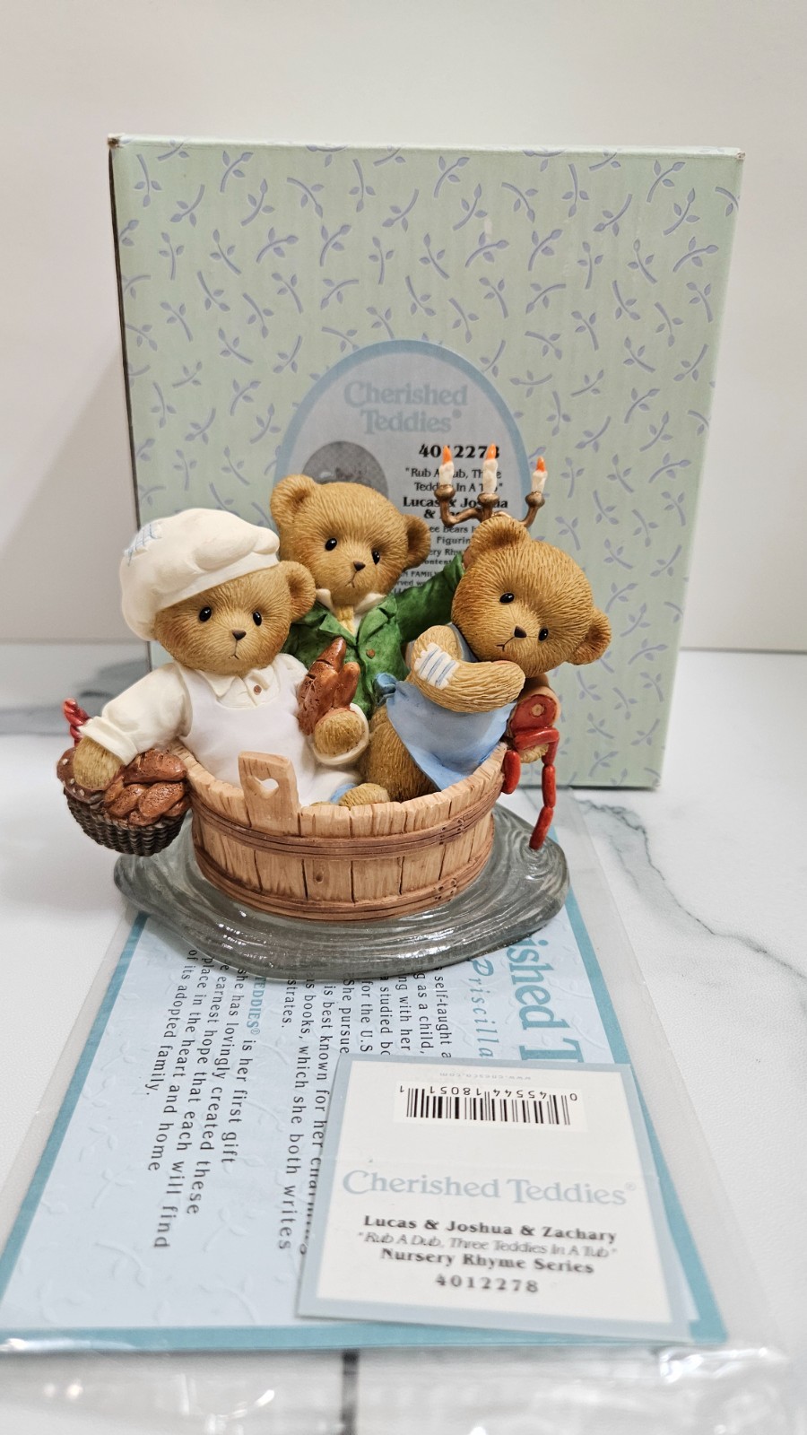 Lucas Joshua & Zachary 4012278 Rub A Dub Three Men In A Tub Signed Box Tags