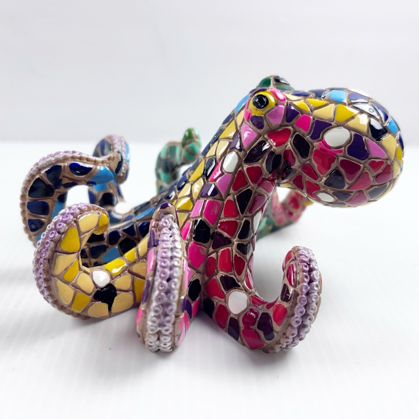 Mosaic Octopus Barcino-Design Figurine Multi-Colored Hand Painted