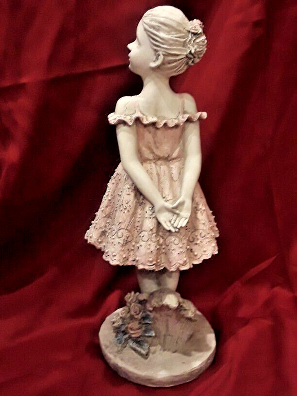 Vintage & Rare Excellent Condition 19″ Tall Resin Ballerina In Spring Pastels