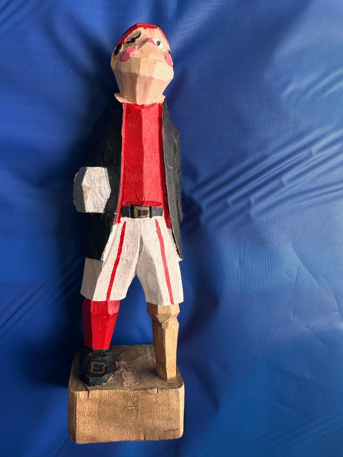 Vintage Carved Wooden Pirate with Peg Leg 8.5 inches tall