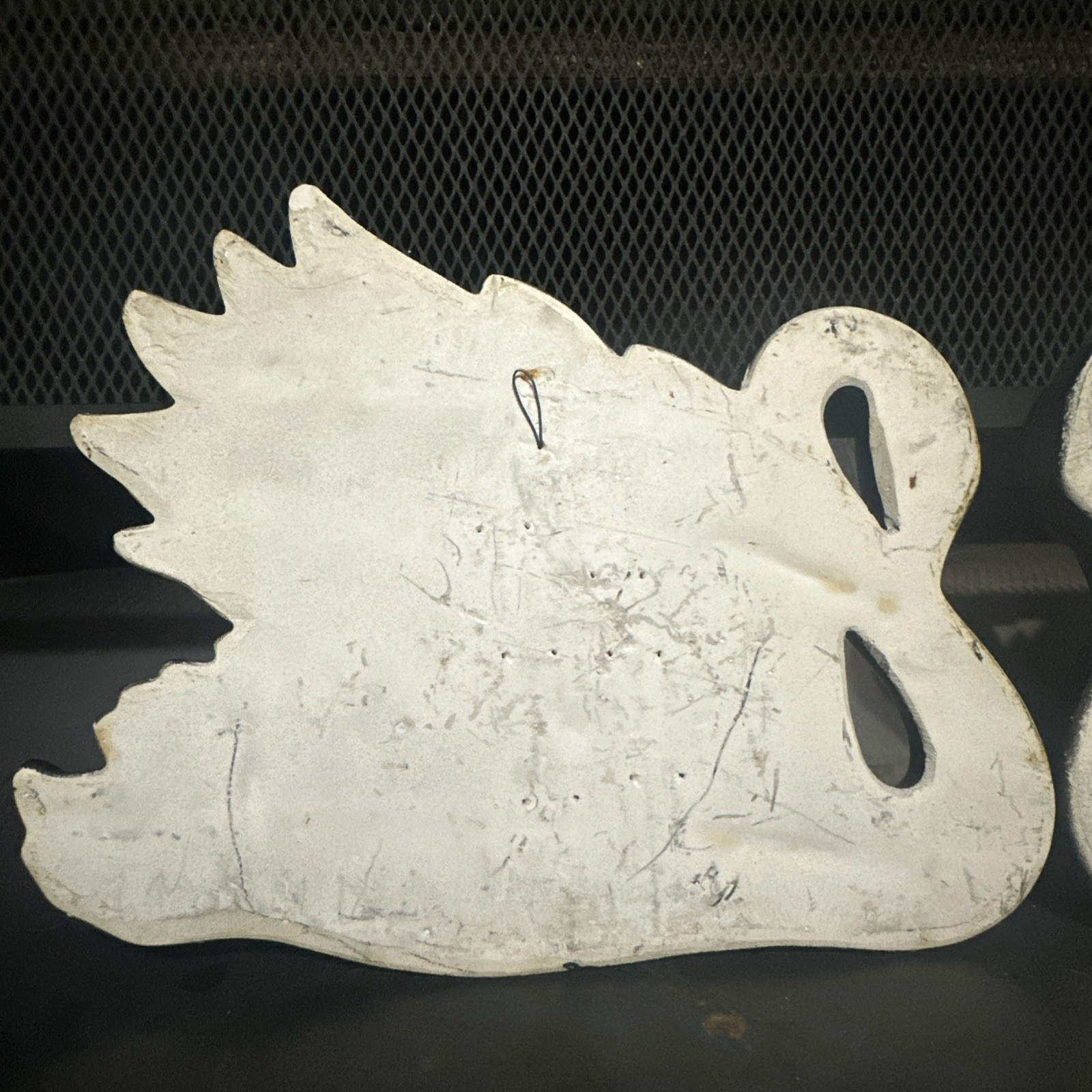Vintage Miller Studios Chalkware Swans Black Gold 1968 Set Wall Hangings Beauty