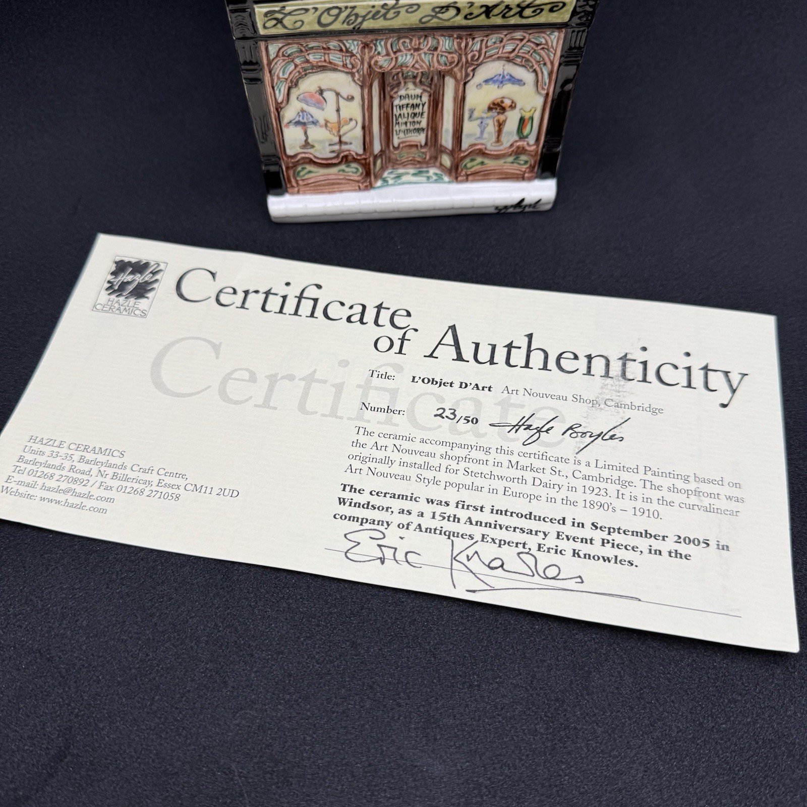 Rare Hazel Ceramics A Nation of Shopkeepers “L’Object D’ Art” 23/50 British Shop