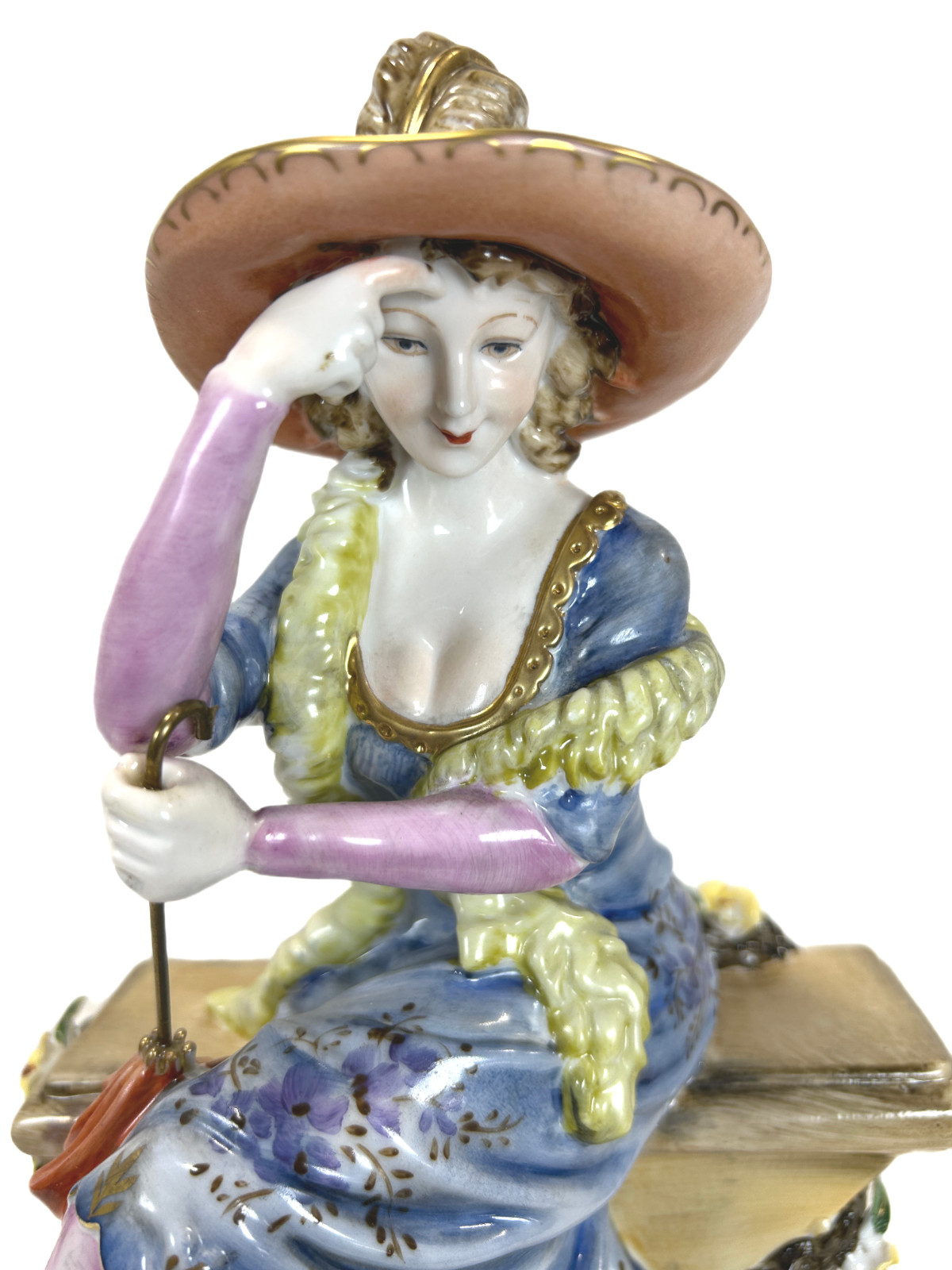 Vintage Carl Scheidig Grafenthal GDR Dresden Style Porcelain Lady Figurine