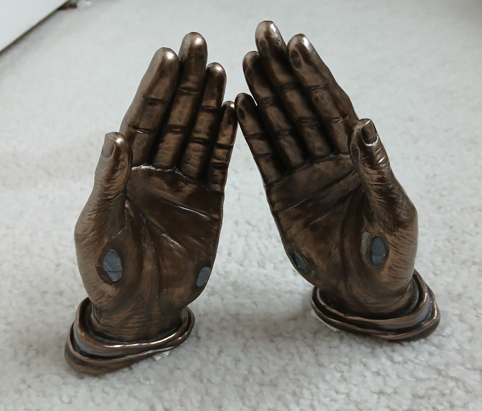 Praying Hands Figurine Statue 5.5 ” Cold Cast Bronze Color 2013 Speronese