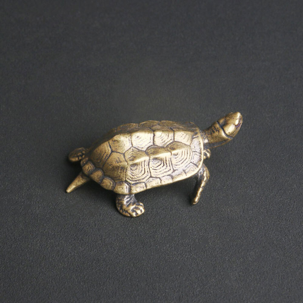 Small Brass Vintage Turtle Figurine Statue Home Ornaments Animal Figurines Gift