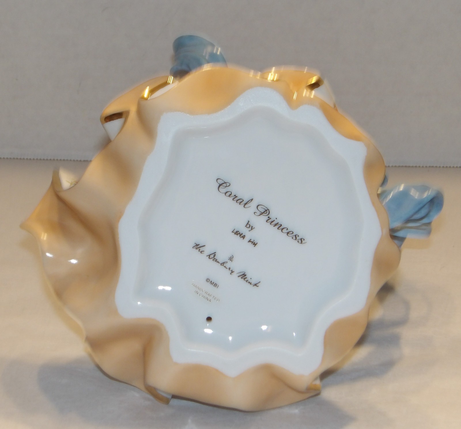 Danbury Mint Coral Princes by Lena Liu 10″ Porcelain Figurine In Box