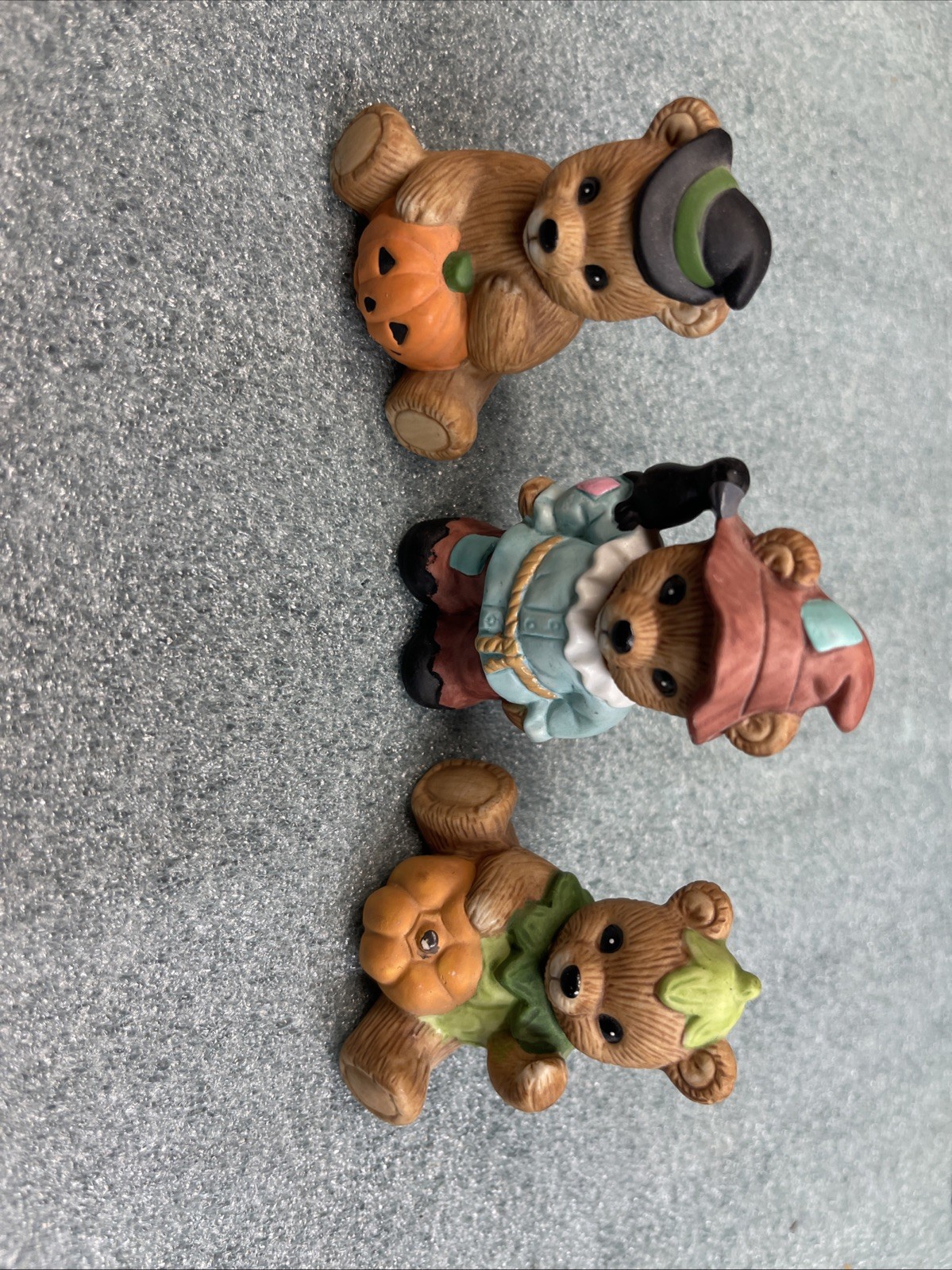 Homco Vintage Ceramic Figurines Fall Theme Bear, #1426,#1413 Set Of 3