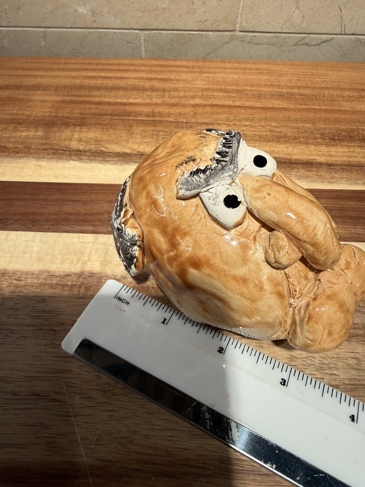 Oddity Handmade Unfinished Old Man Face Ceramic Figurine