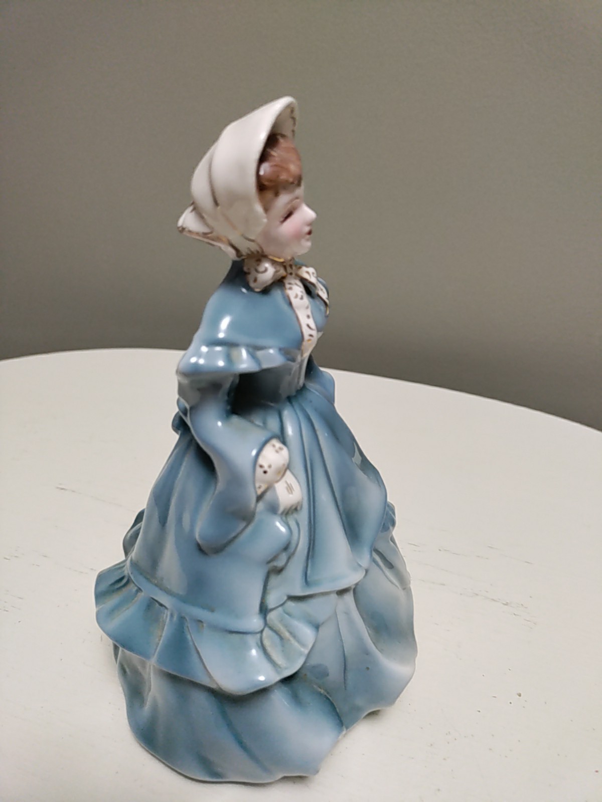 Florence Ceramics Porcelain Figurine 7.5″ Melanie with Blue Dress/White Trim