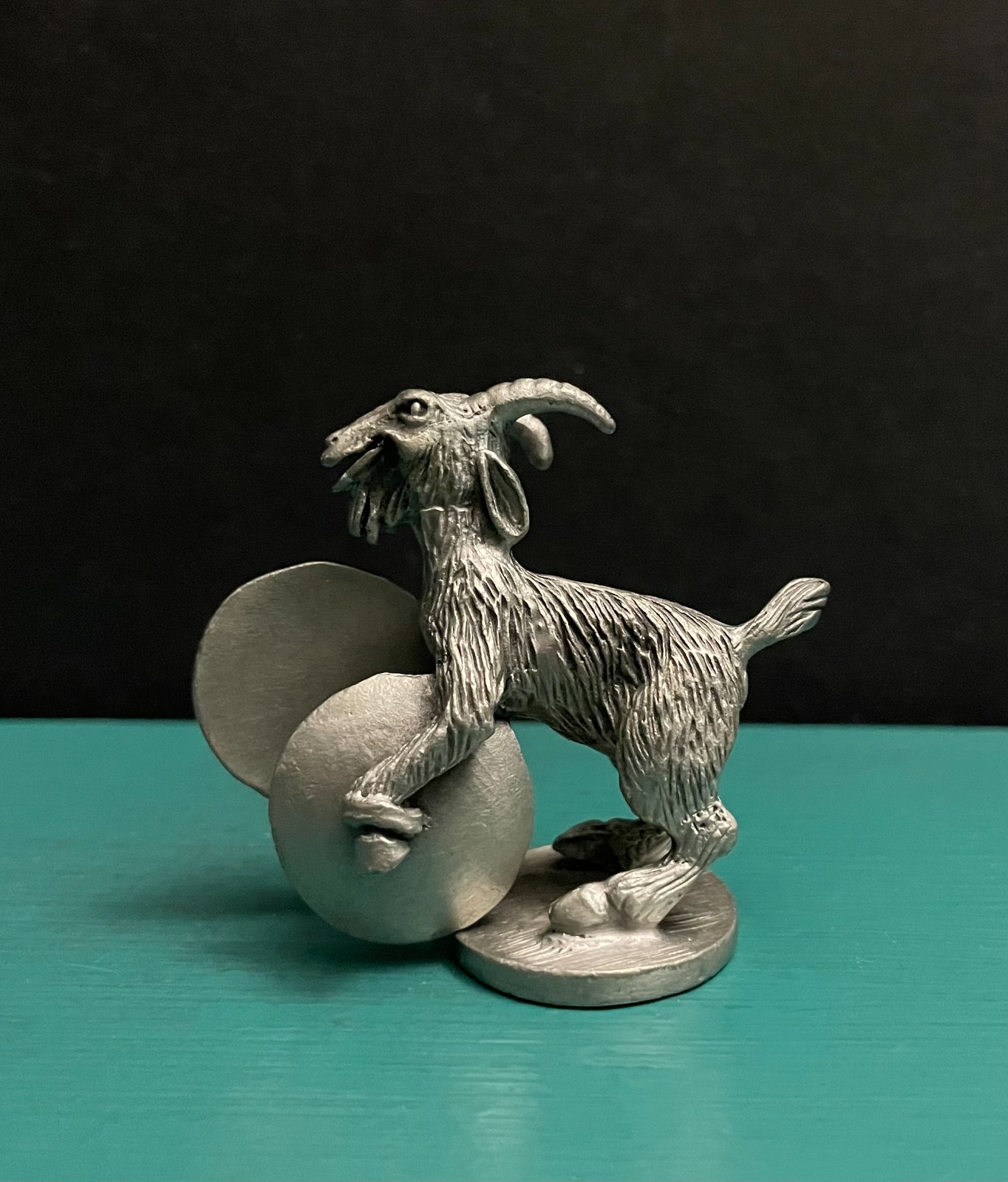 Hudson Pewter Metal Goat Cymbals Percussion Marching Animal Band Mascot Figurine