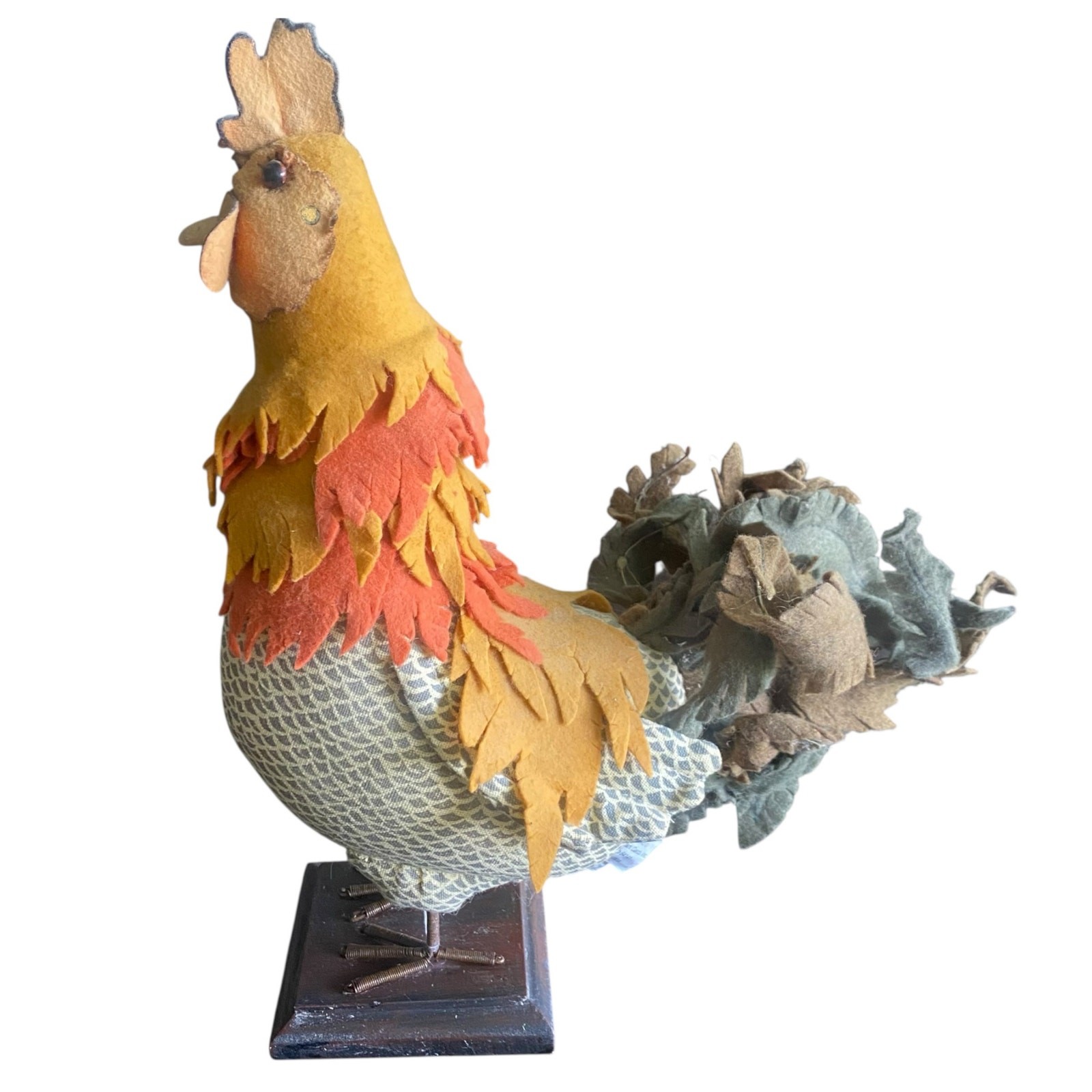 Hallmark Vintage Handmade Craft Rooster Fall Autumn Thanksgiving Colors Country