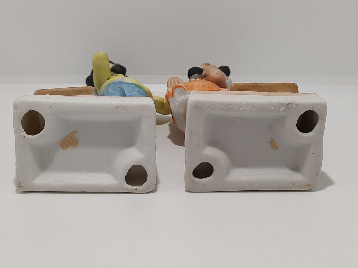 2-Vintage Ceramic Teens On Phone Figurines Taiwan