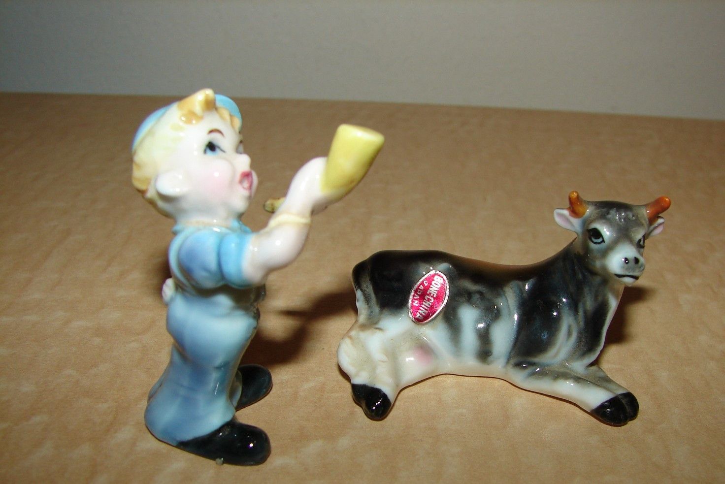 Vintage Mini Bone China Figures Parts Little Boy Blue with Repair