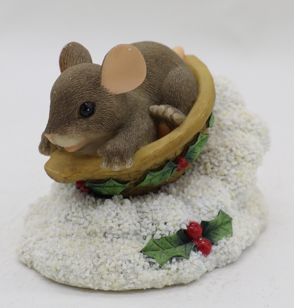 Charming Tails Sledding Nut Figurine Fitz & Floyd