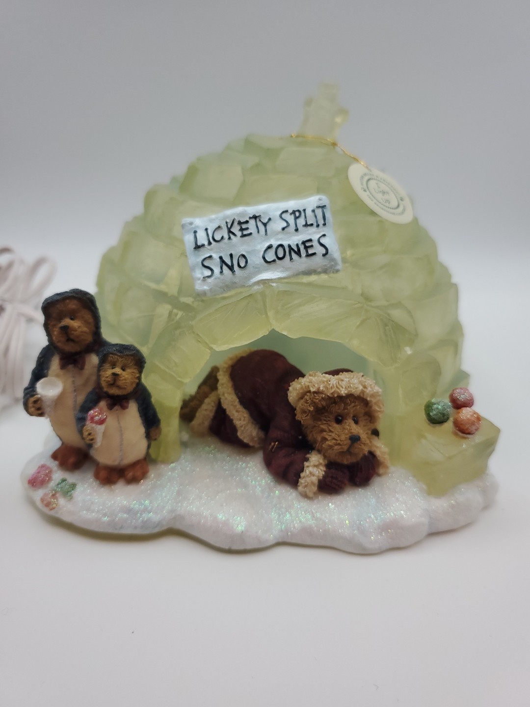 Boyds Bears & Friends Light-up Igloo Santa Bears Bearstone Collection Works