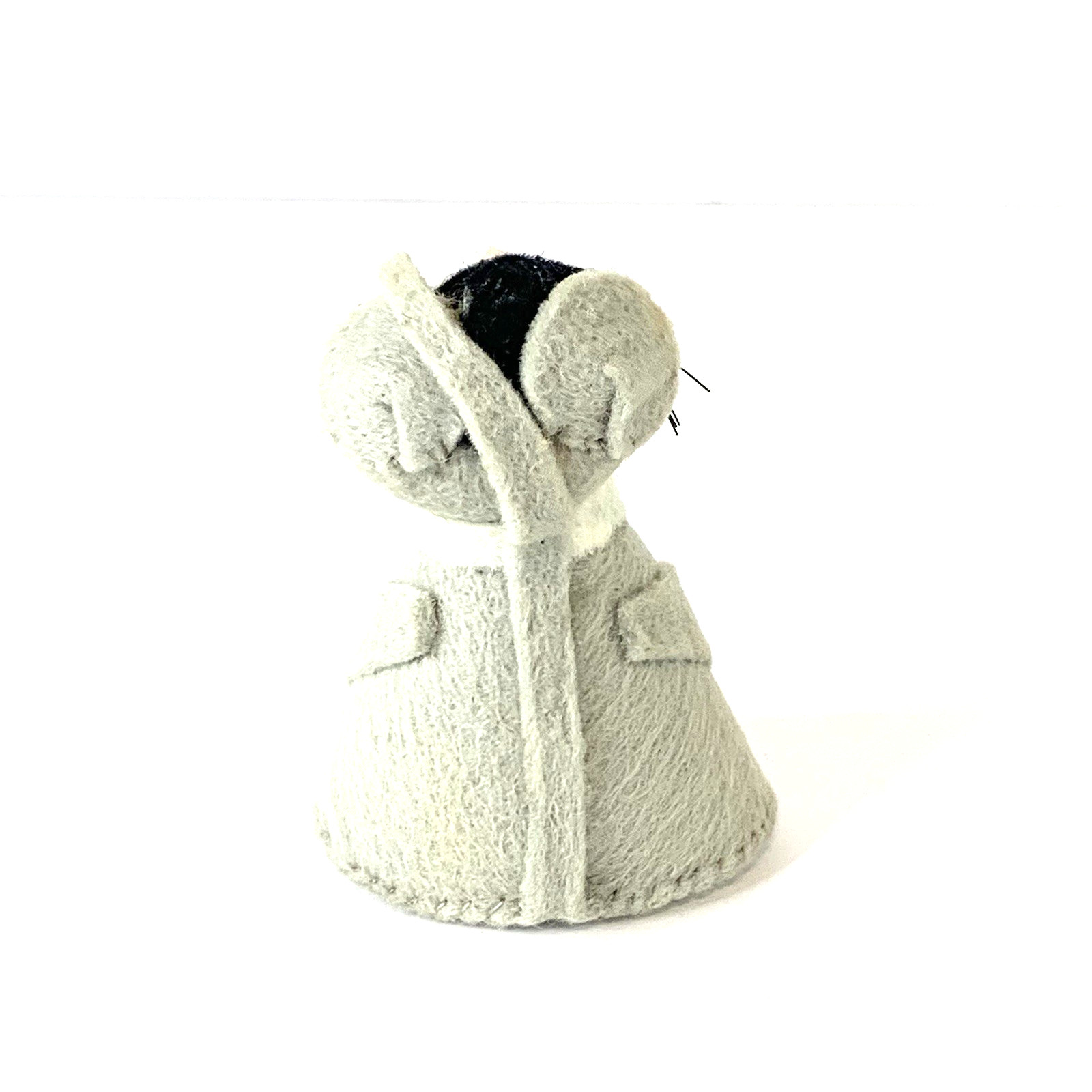 Vintage Groom Wedding Felt Mouse 3 Inches Tall Cute Grey White Black Small
