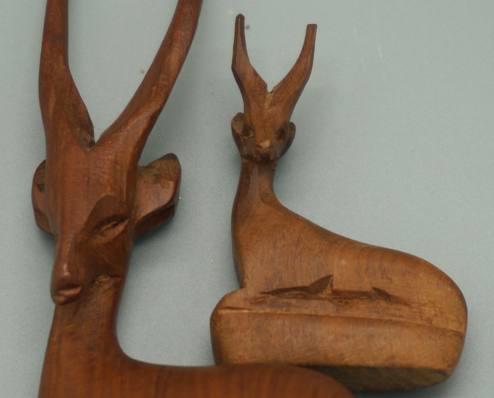 Hand Carved Wooden GAZELLES (2) – Made in Kenya RJL – 5 in. and 2.375″ tall