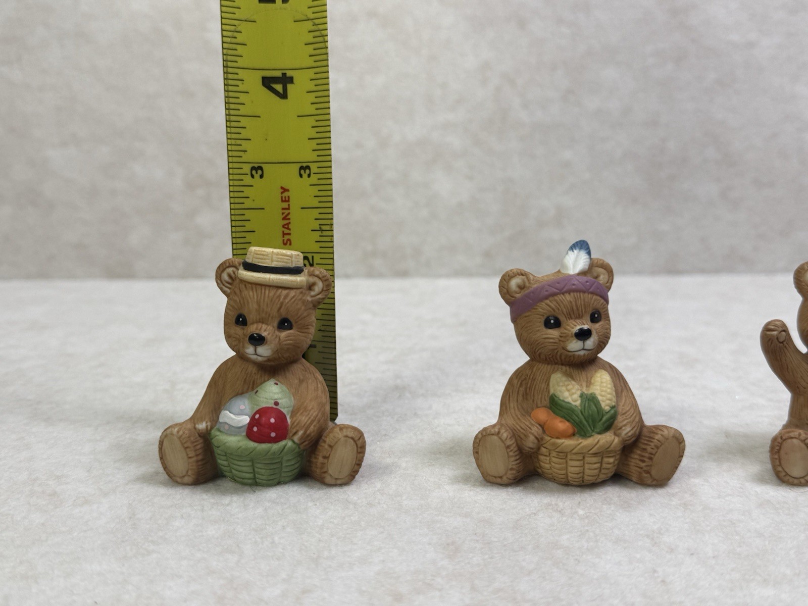 VTG Set Of 4 Homco Miniature Bears Ceramic Figurines #1413 – Mixed Seasons