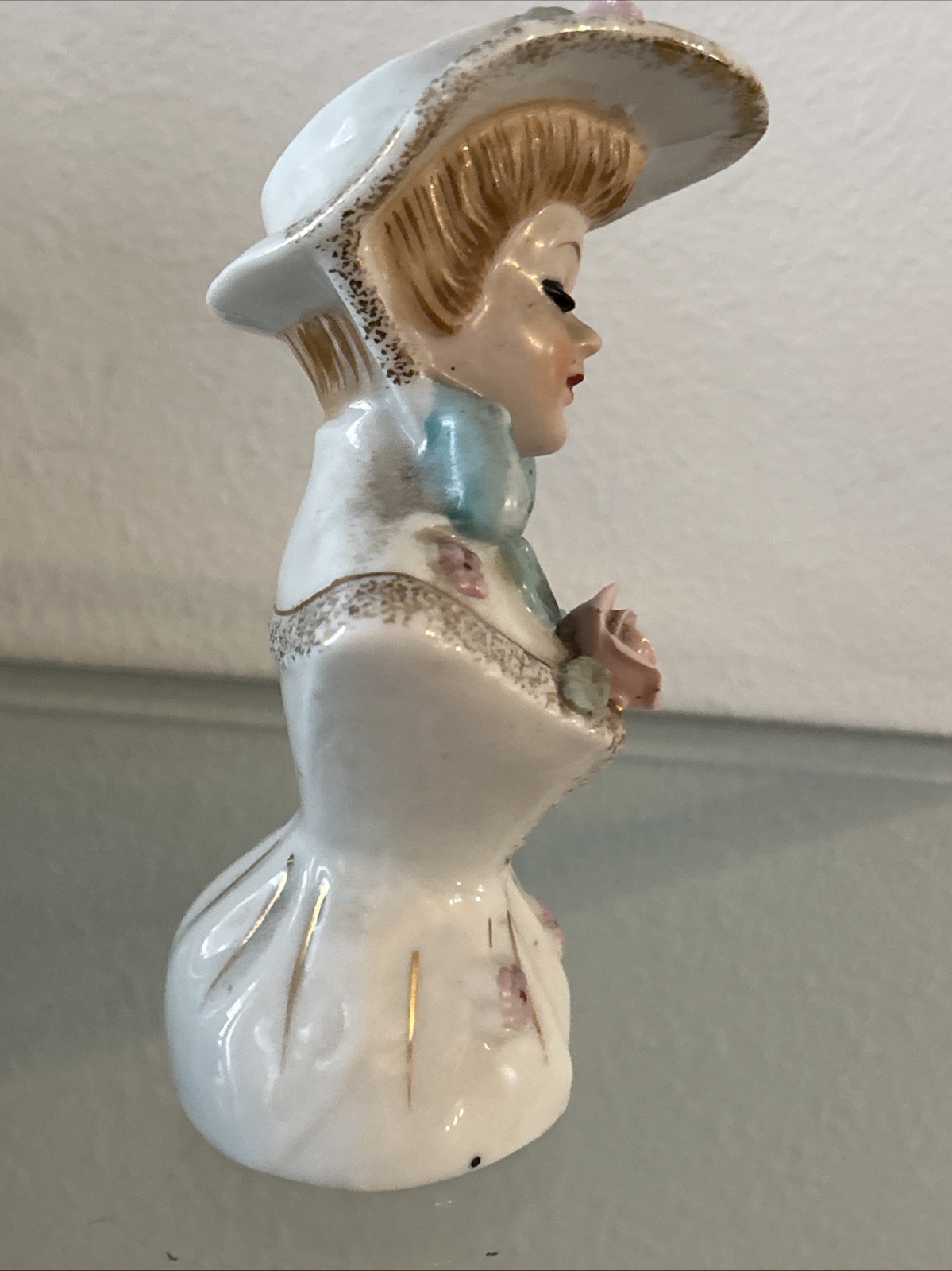 Vintage Lady Figurine Vase 5.5 Inches Tall Made in Japan