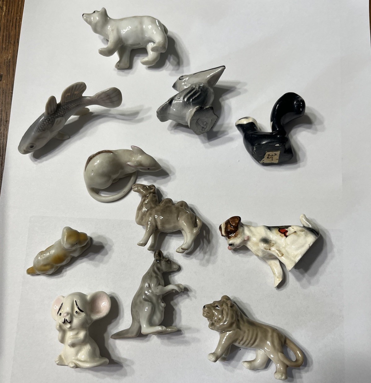 Lot of 11 Vintage Porcelain Miniature Animal Figurines Kitsch MCM Mini Variety