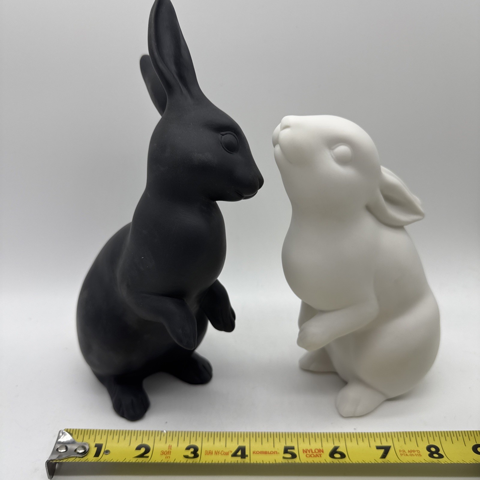 Franklin Mint Gail Ferretti Affinity Porcelain Black White Bunny Rabbit Figurine