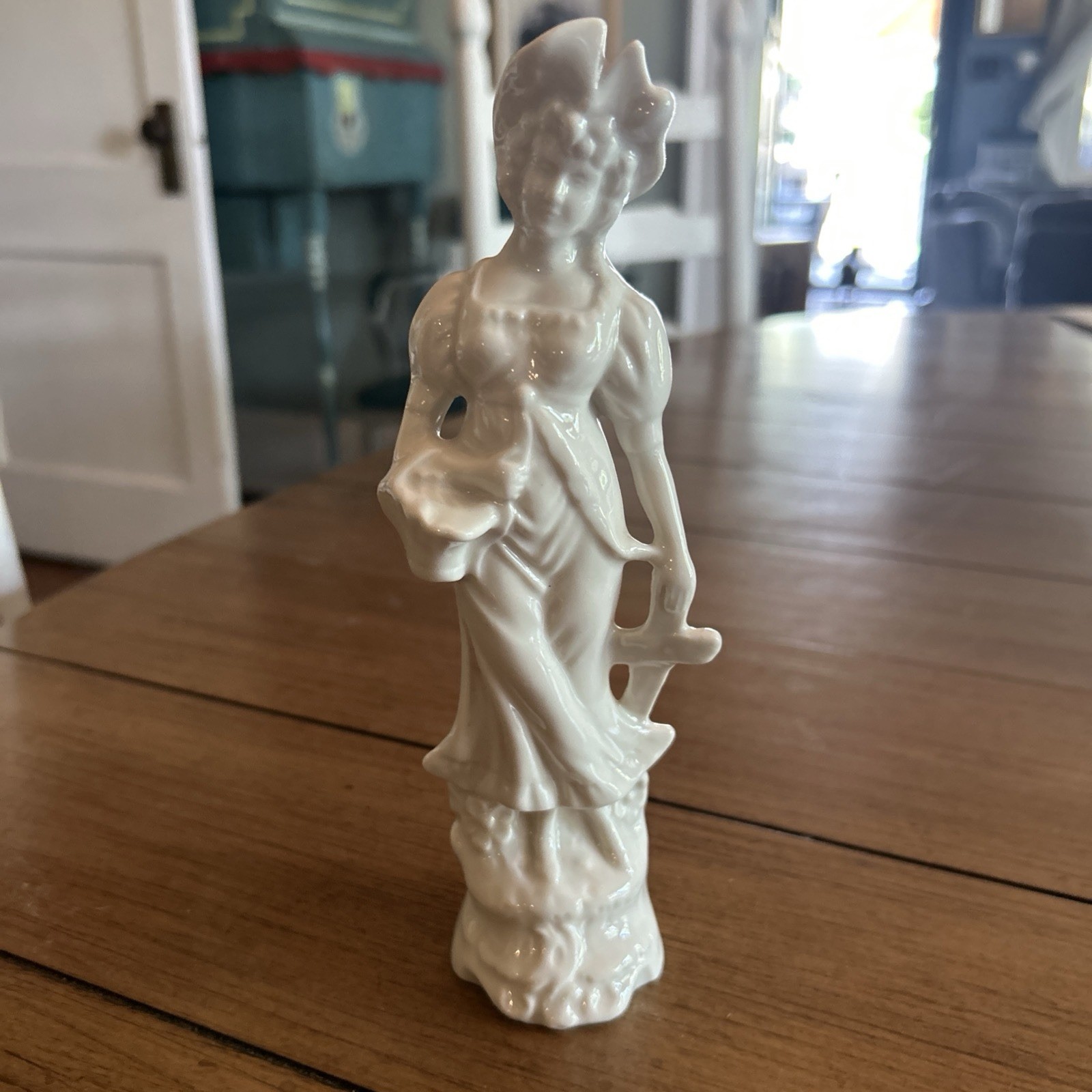 Vintage W.F. Inc. N.Y. White Porcelain Female Figure, 20th Century