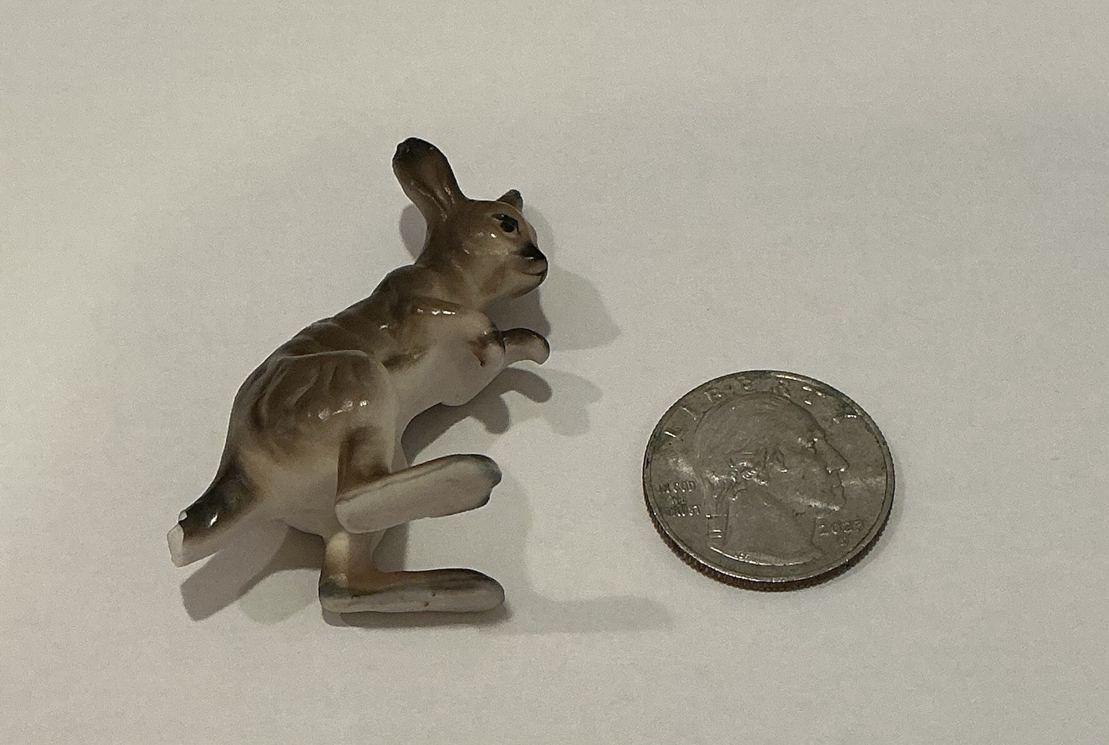Vintage Kangaroo Miniature Figurine Family Set of 3 Joey Bone China Japan