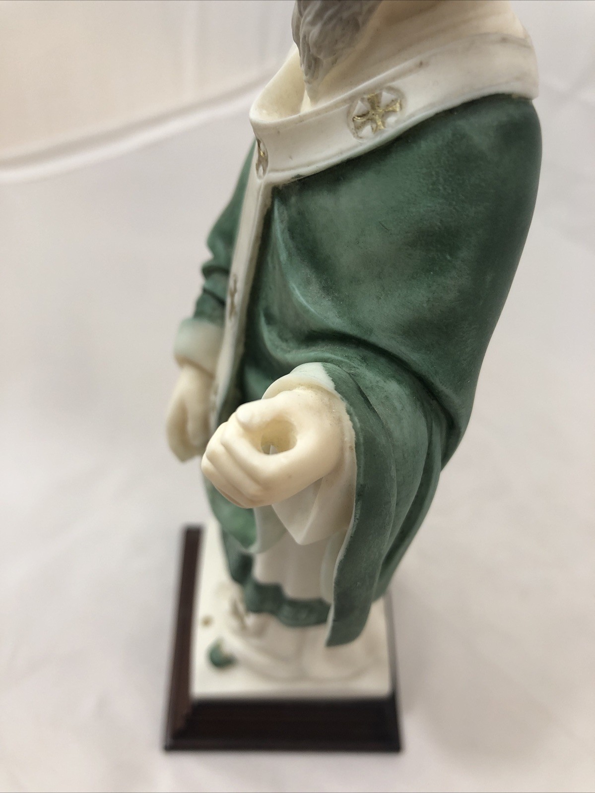 G. RUGGERI Marble Sculpture Made in Italy St Patrick MISSING STAFF 10.5” Tall