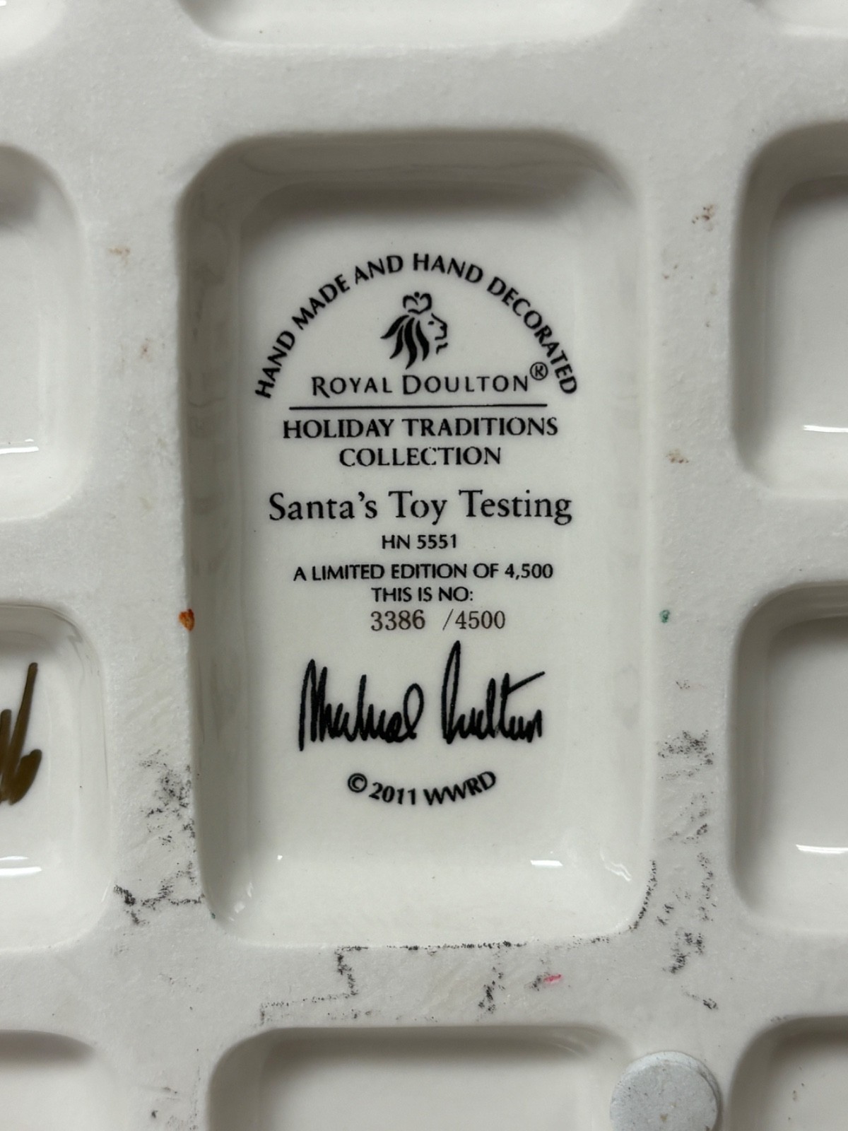2011 Royal Doulton Holiday “Santa’s Toy Testing” Limited Edition 3386/4500