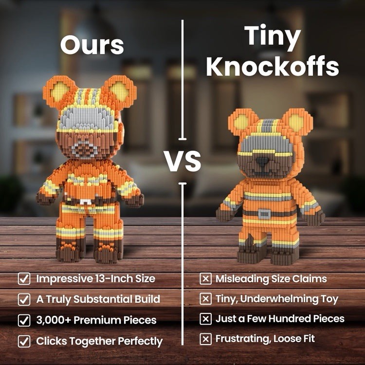 Groom Bear TeddyBlocks™ Mini Buildable Brick Bears 3000pcs