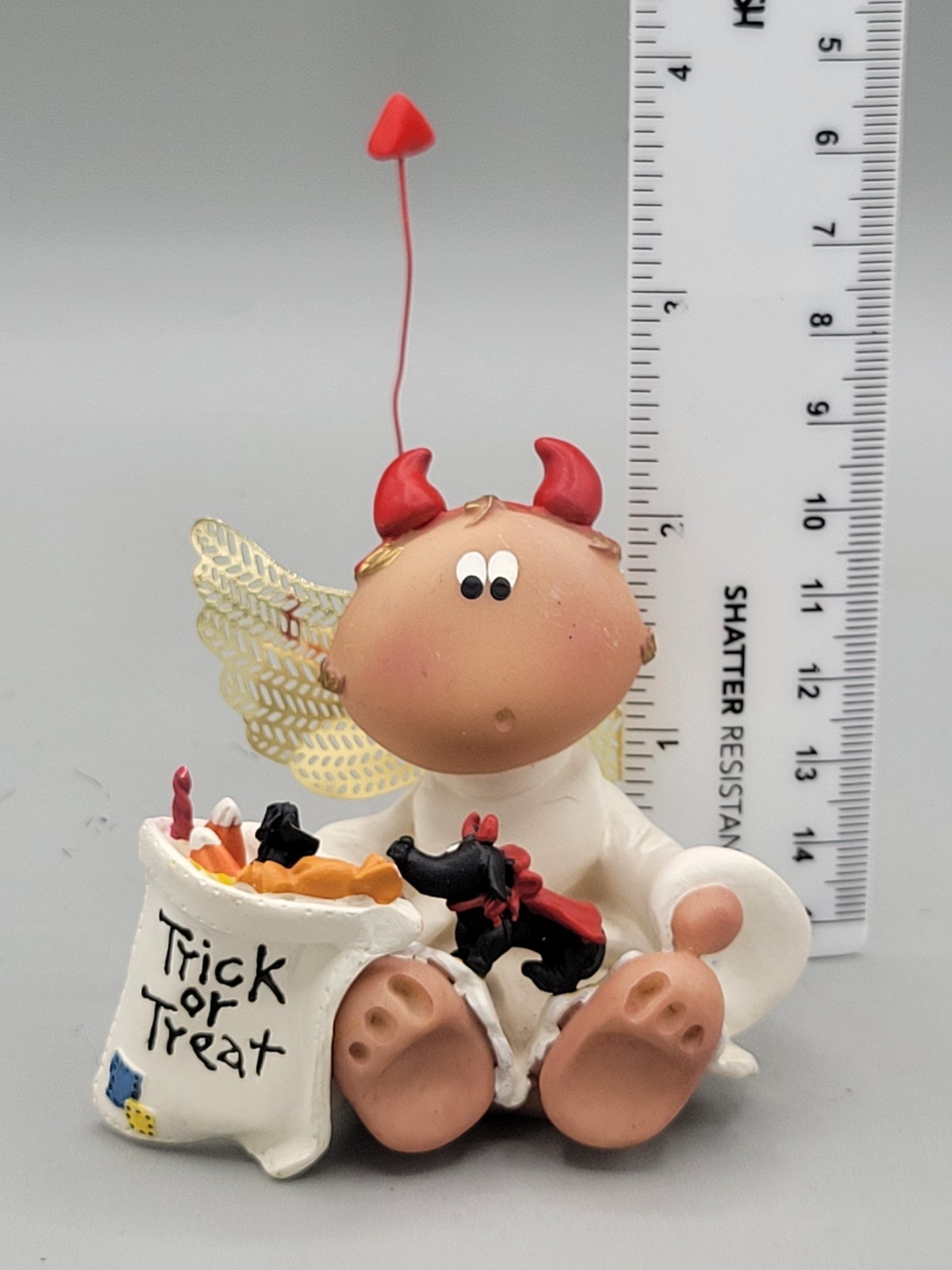 Vintage 2001 Angel Cheeks Halloween Devil Dog Candy Russ Kirk Critters