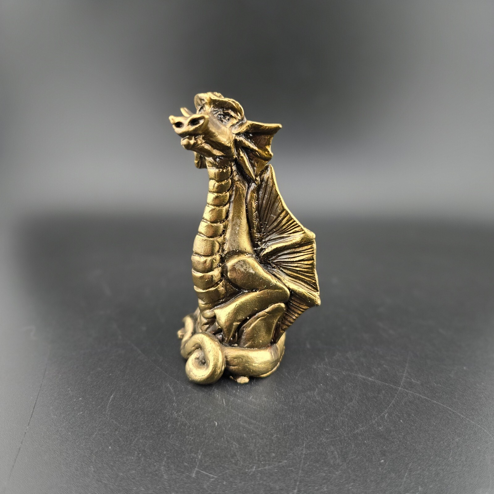 Vintage Brass Metal Dragon Chinese Mythological Figure Handmade