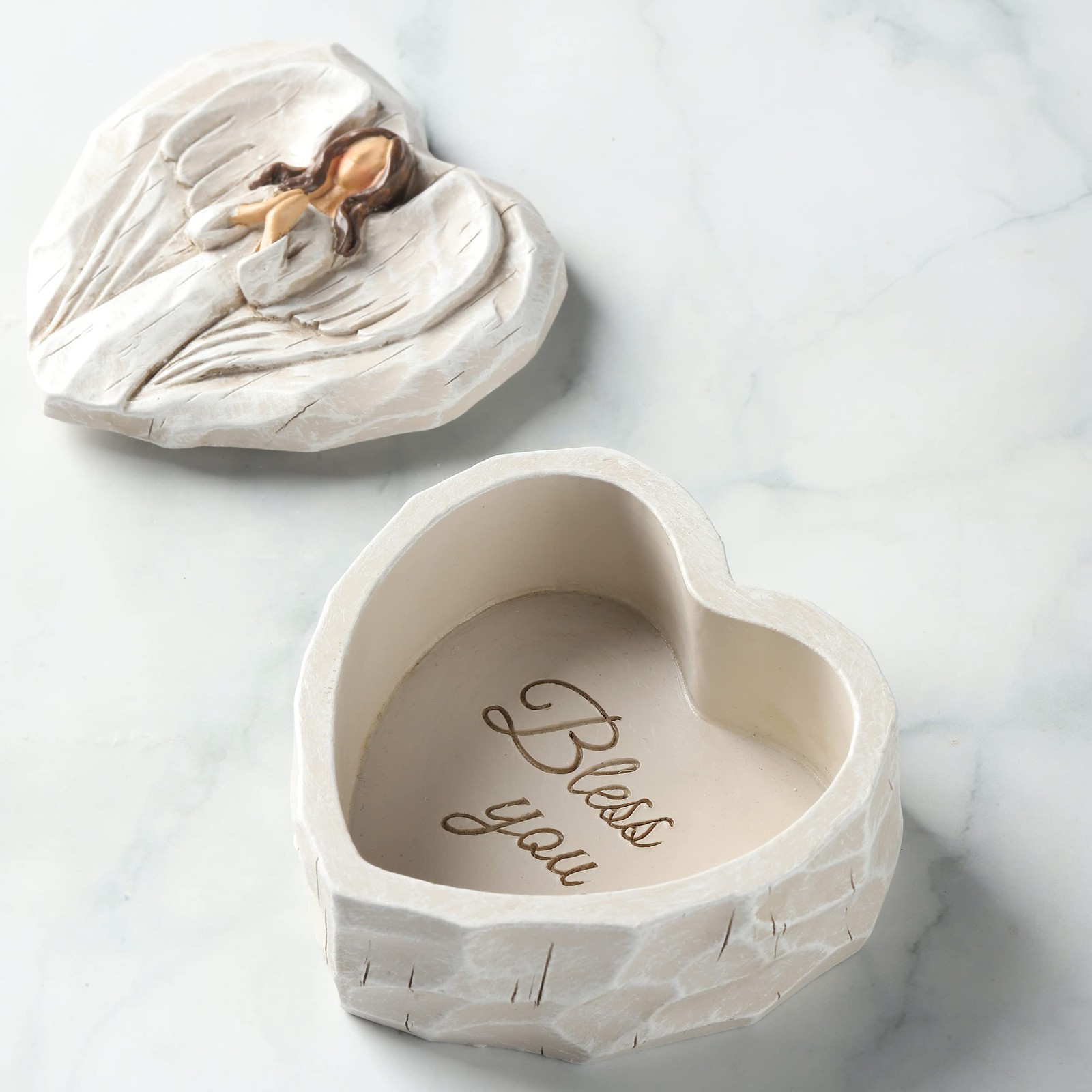 Angel Jewelry Box – Mothers Day Gifts for Mom Grandma, Heart Shaped Sculpted …