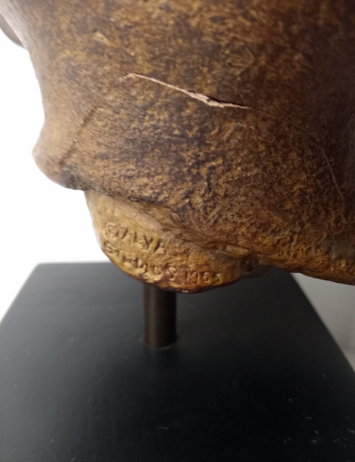 Vtg Head of Mesoamerican Sculpture By Alva Studios 1955 Reproduction W A CRACK